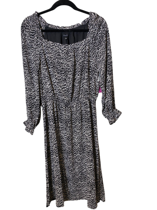 Dress Casual Midi By Talbots In Black & White, Size: M