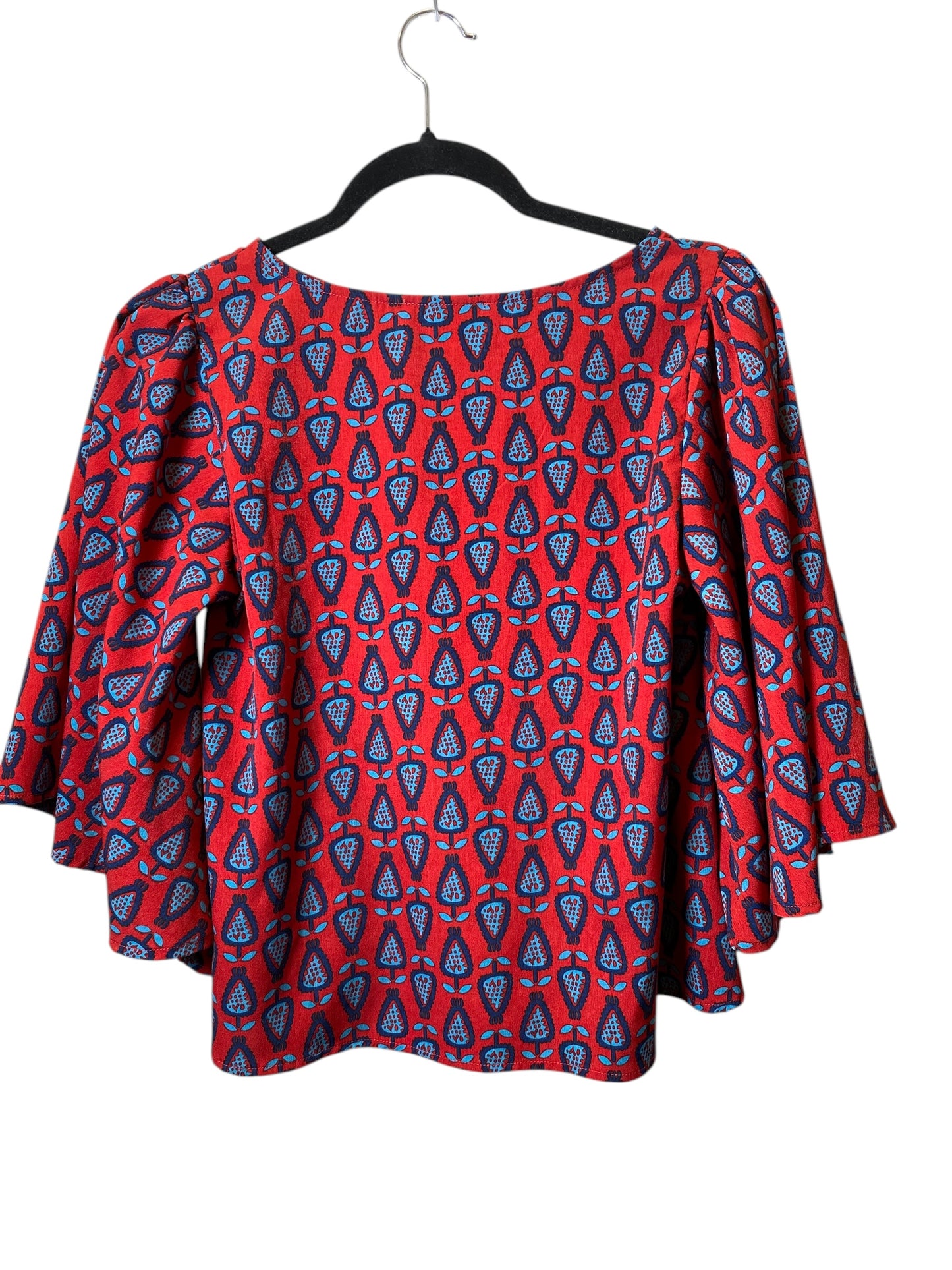Top 3/4 Sleeve By Cmc In Blue & Red, Size: Xs