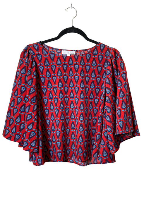 Top 3/4 Sleeve By Cmc In Blue & Red, Size: Xs