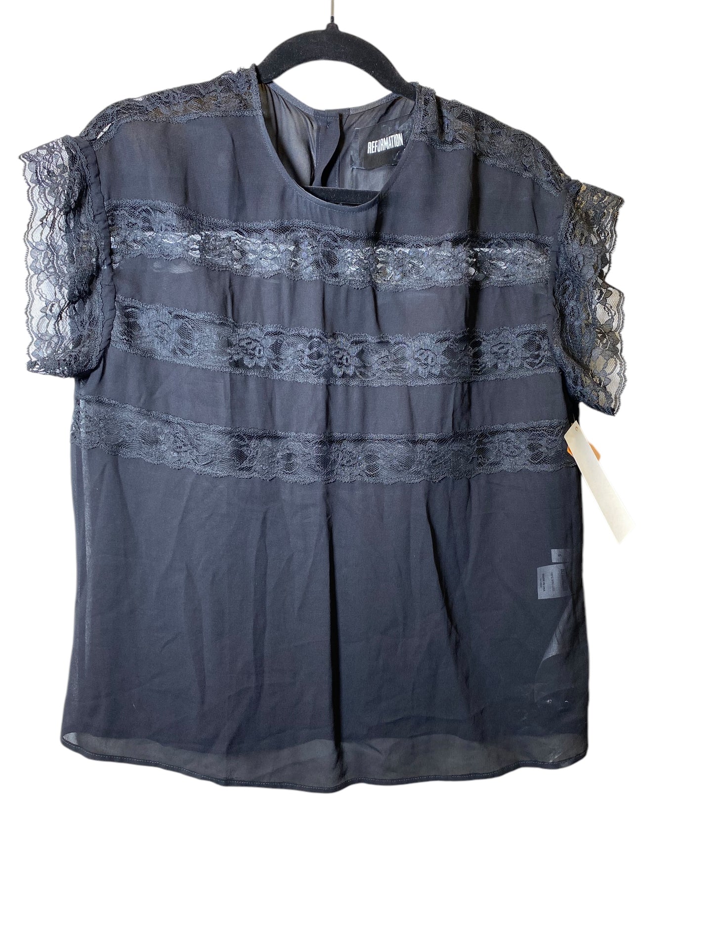 Top Short Sleeve By Reformation In Black, Size: S