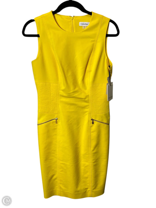 Dress Work By Calvin Klein In Yellow, Size: S