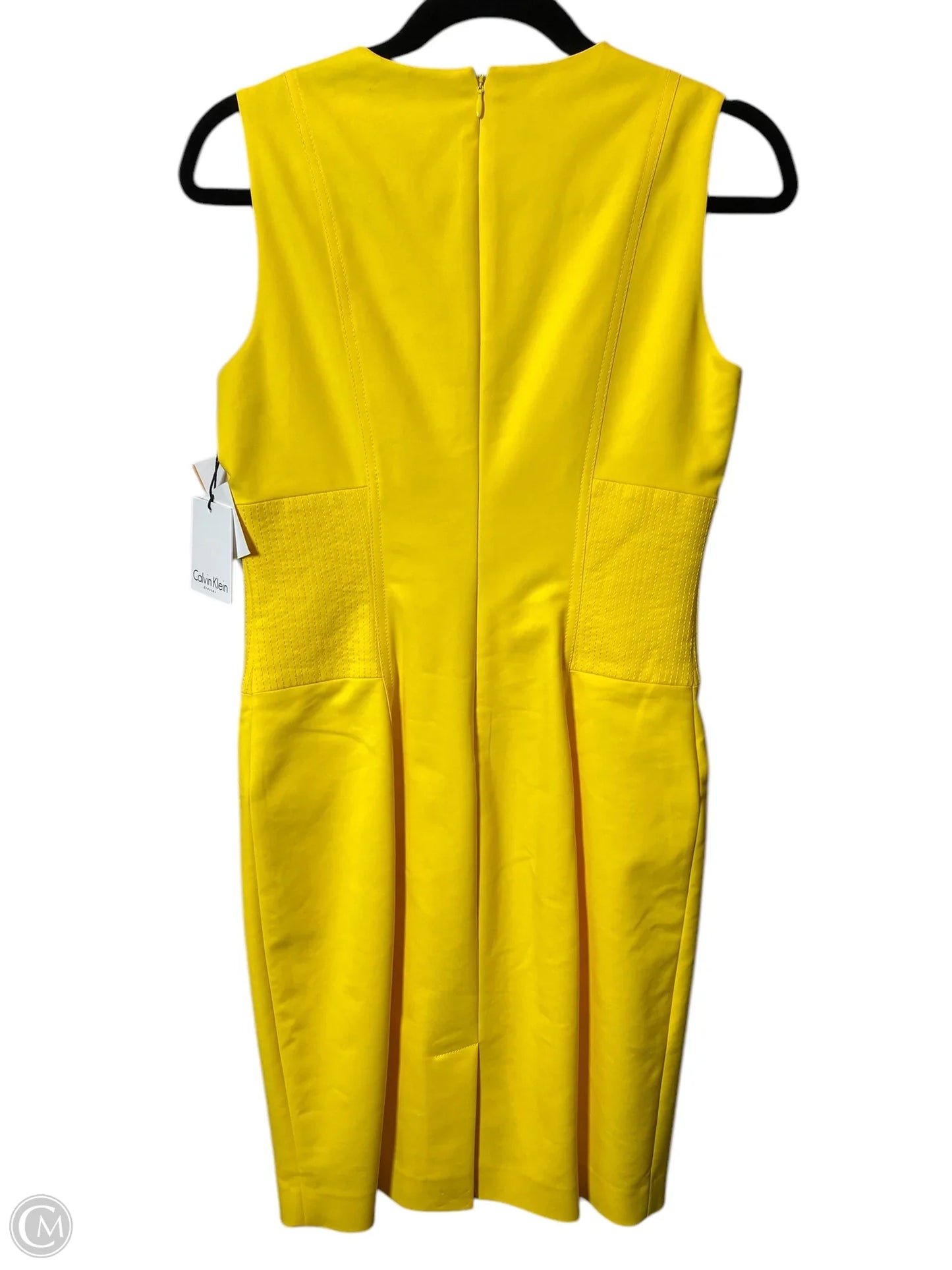 Dress Work By Calvin Klein In Yellow, Size: S