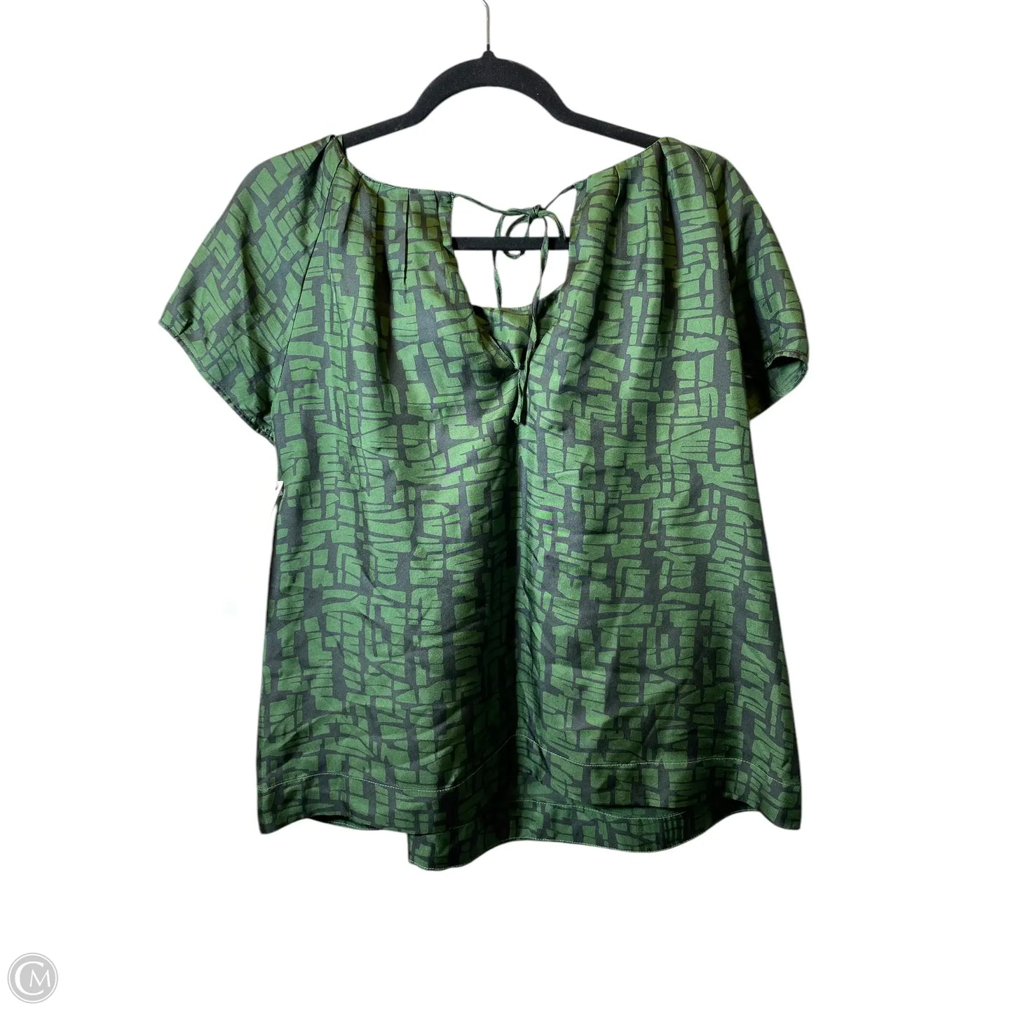 Top Short Sleeve By French Connection In Black & Green, Size: S