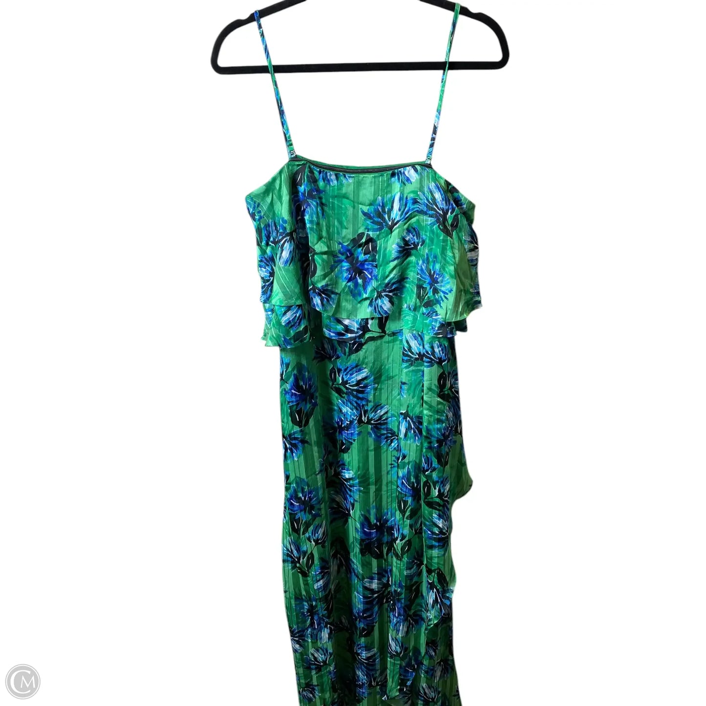 Dress Casual Maxi By Banana Republic In Blue & Green, Size: M