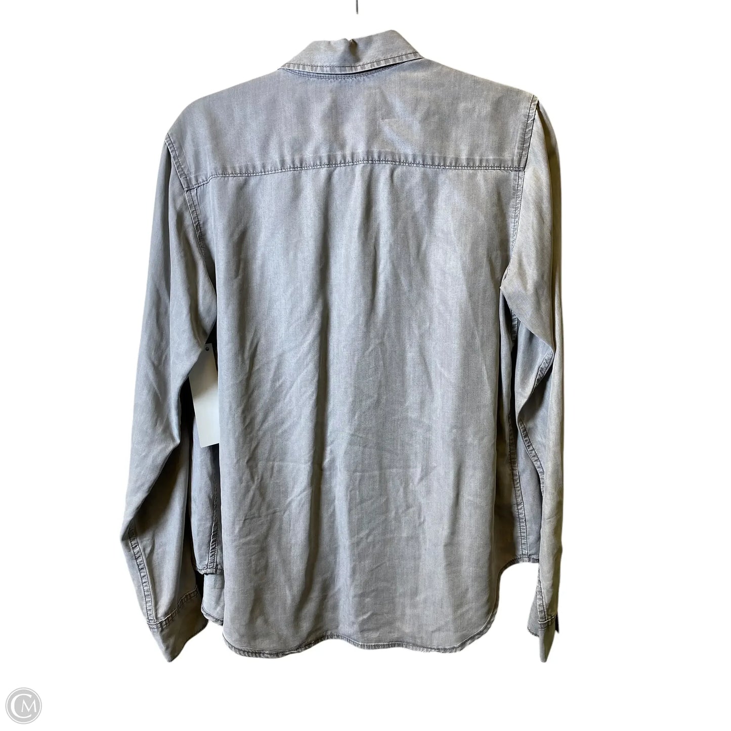 Blouse Long Sleeve By Gap In Grey, Size: M