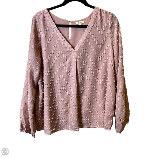 Top Long Sleeve By Kori America In Pink, Size: L