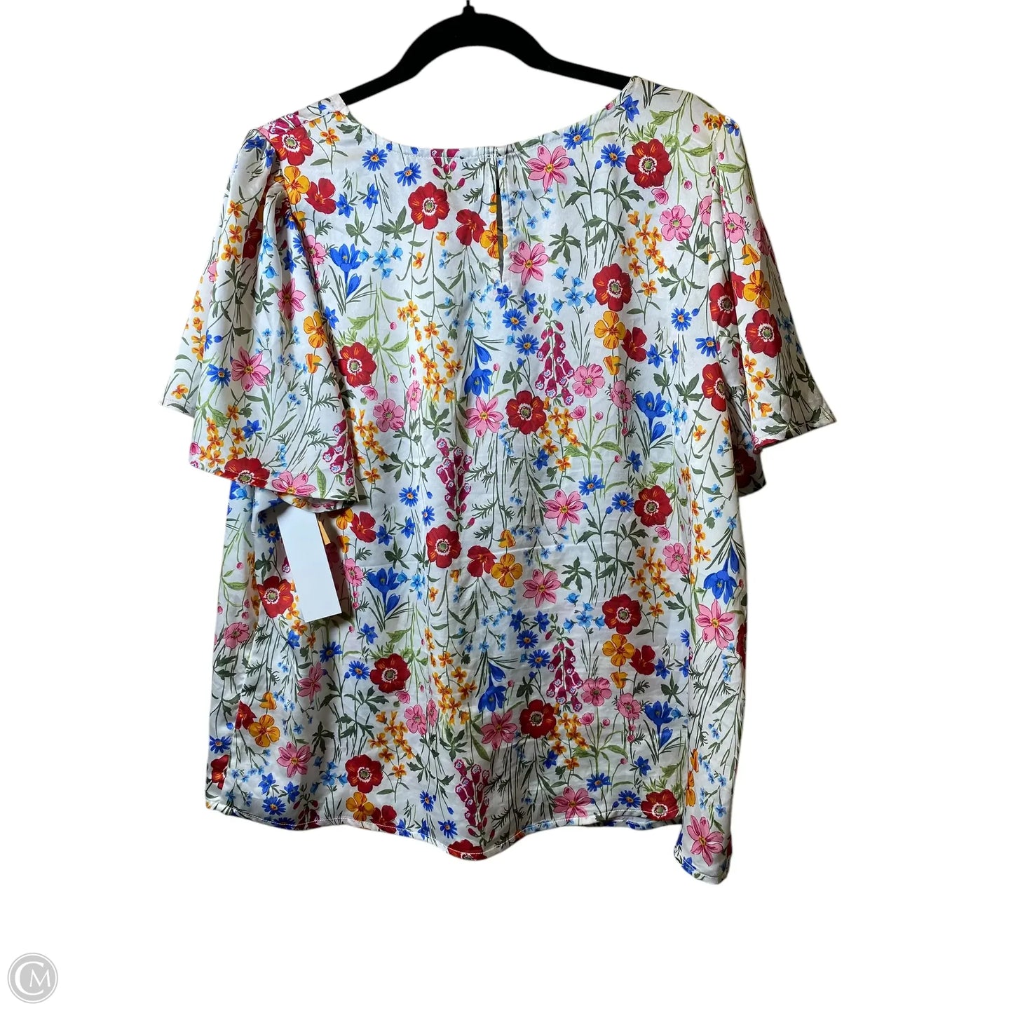 Top Short Sleeve By Skies Are Blue In Floral Print, Size: 1x