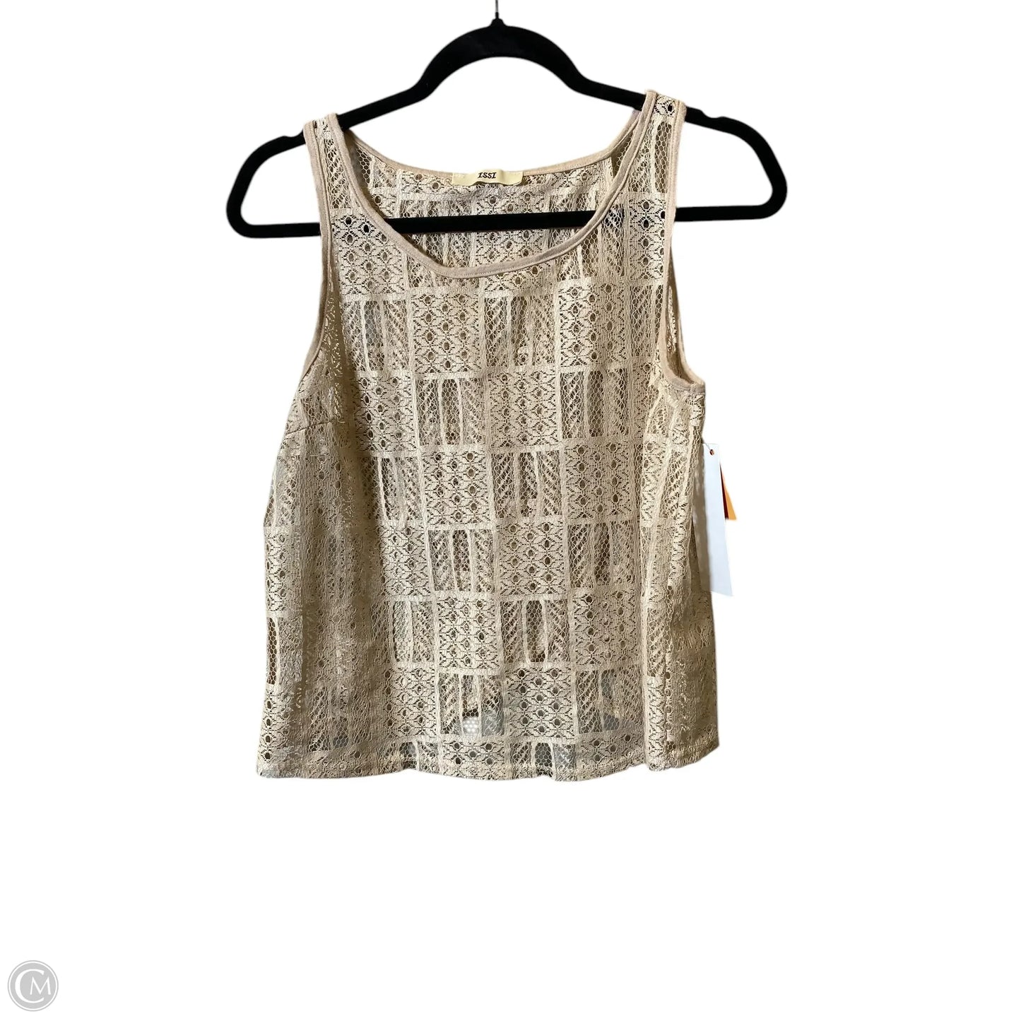 Top Sleeveless By Issi In Tan, Size: S