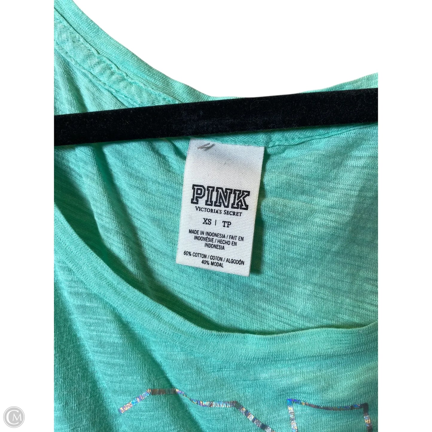 Top Long Sleeve Basic By Pink In Aqua, Size: Xs