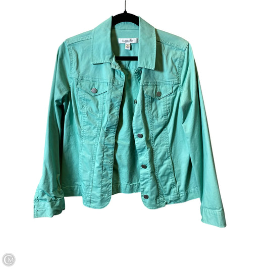 Jacket Denim By Croft And Barrow In Green, Size: M