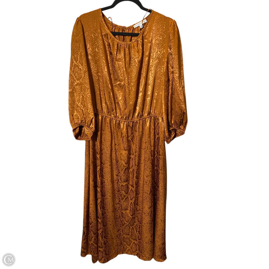 Dress Casual Midi By Sandra Darren In Bronze, Size: Xl