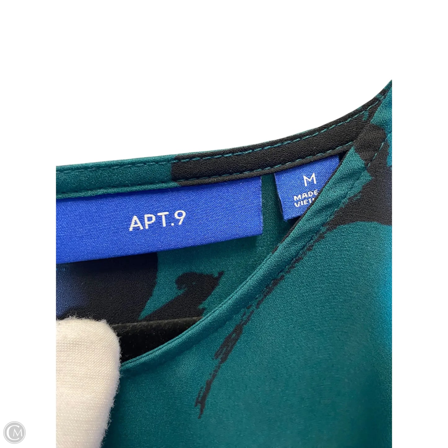 Top Long Sleeve By Apt 9 In Black & Green, Size: M