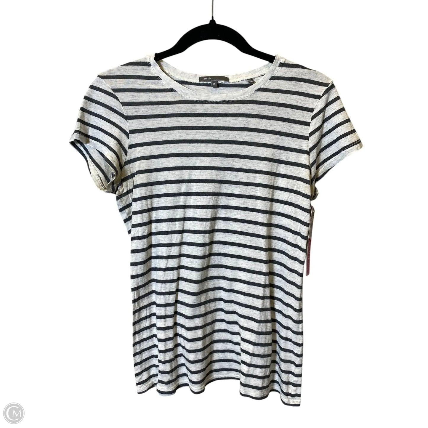 Top Short Sleeve Basic By Vince In Striped Pattern, Size: M