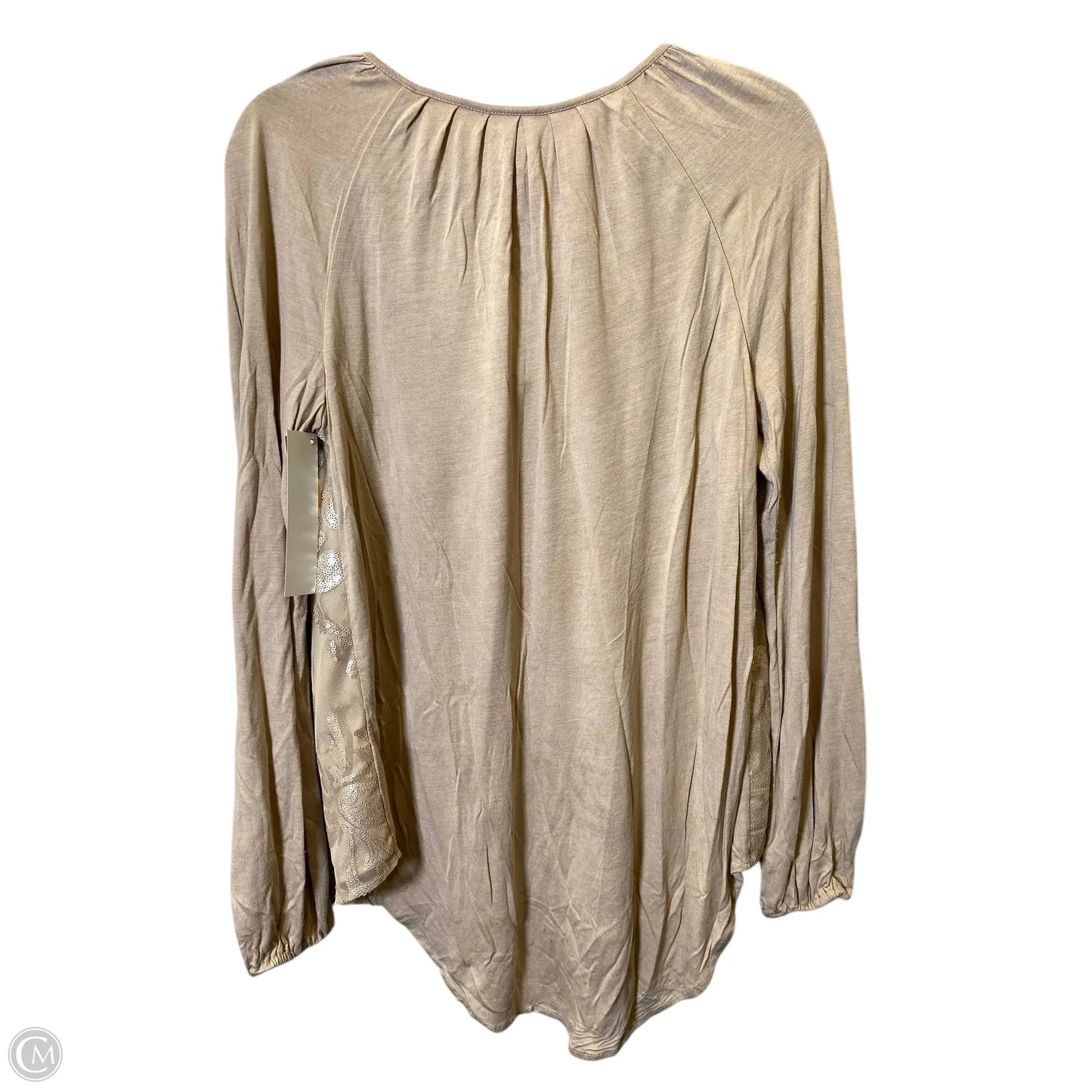 Top Long Sleeve By Knox Rose In Gold & Tan, Size: M