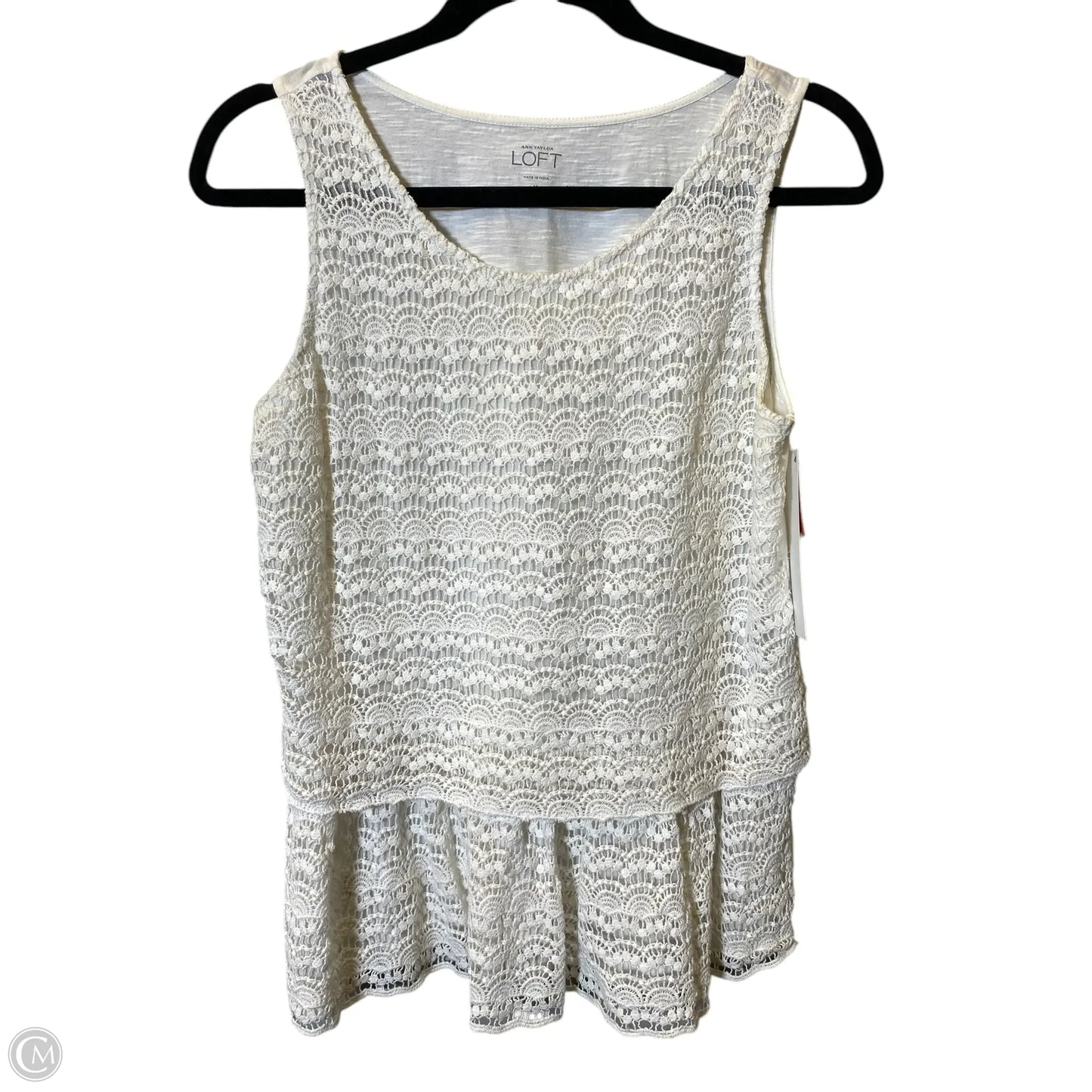 Top Sleeveless By Loft In White, Size: M