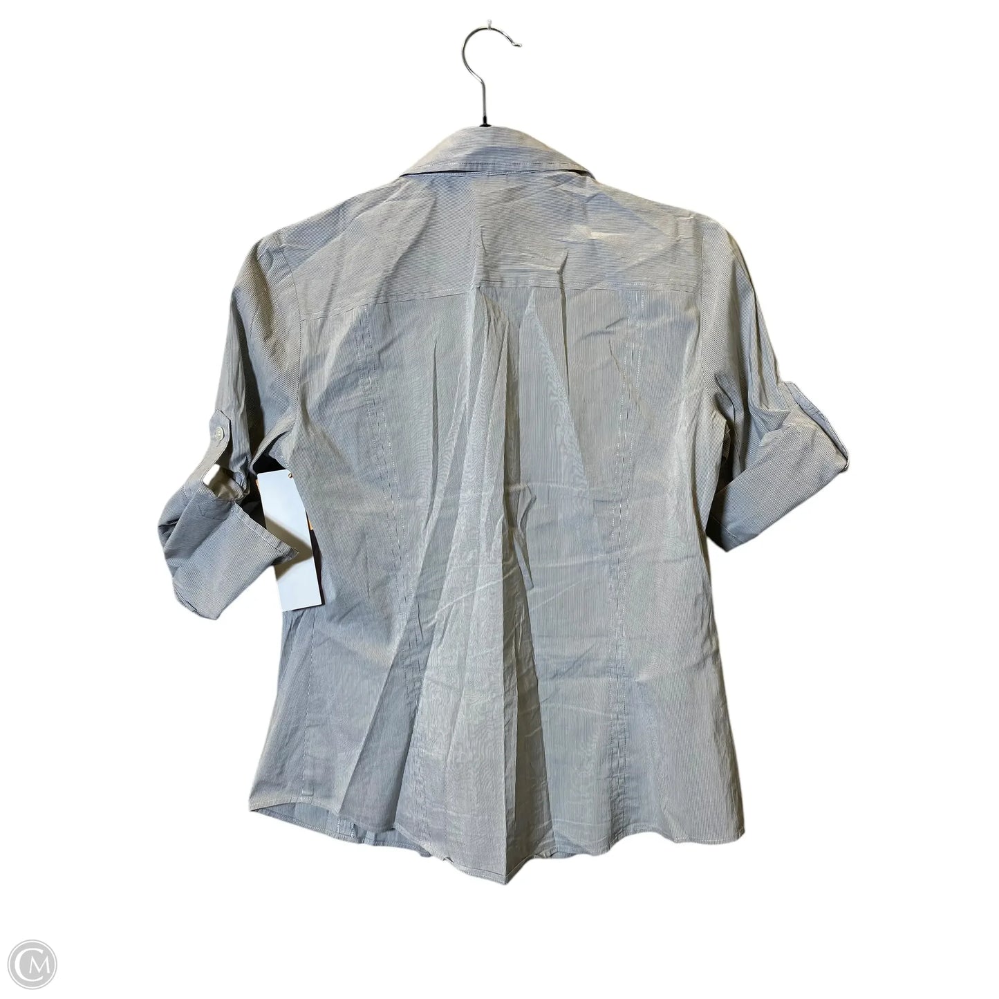 Blouse Short Sleeve By Theory In Grey, Size: M