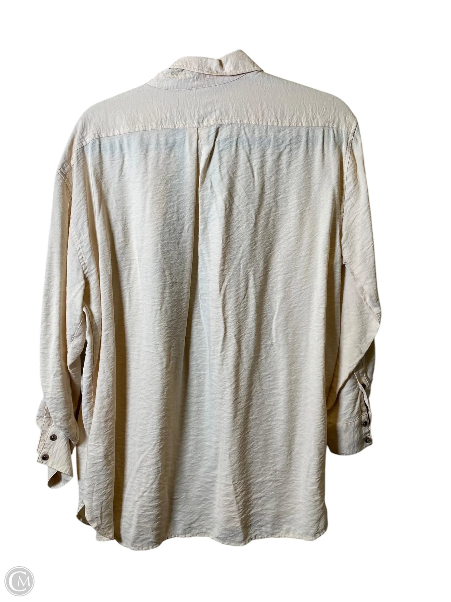 Blouse Long Sleeve By Banana Republic In Cream, Size: M