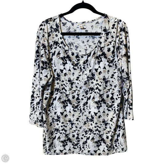 Top Long Sleeve By Croft And Barrow In Black & White, Size: Xl