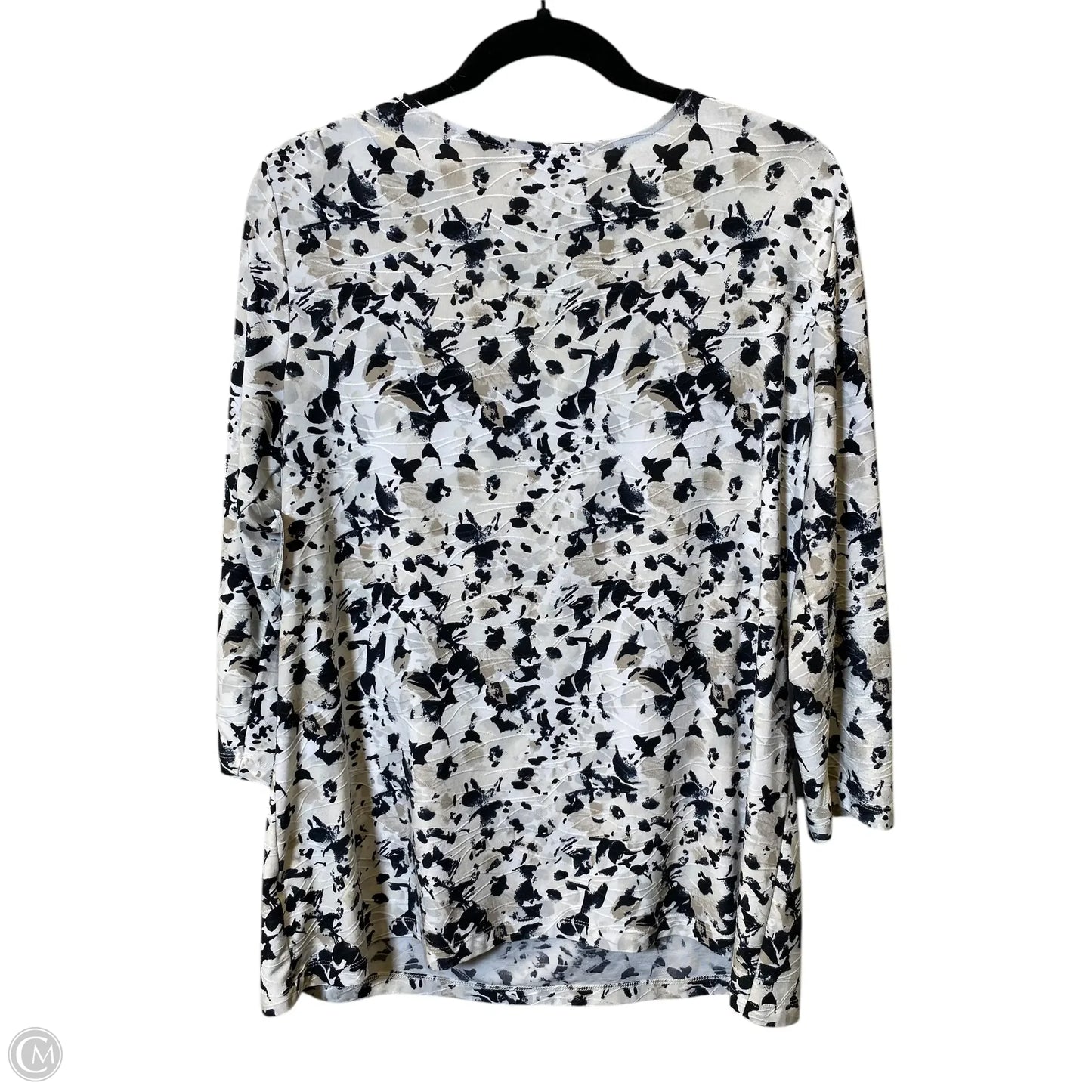 Top Long Sleeve By Croft And Barrow In Black & White, Size: Xl