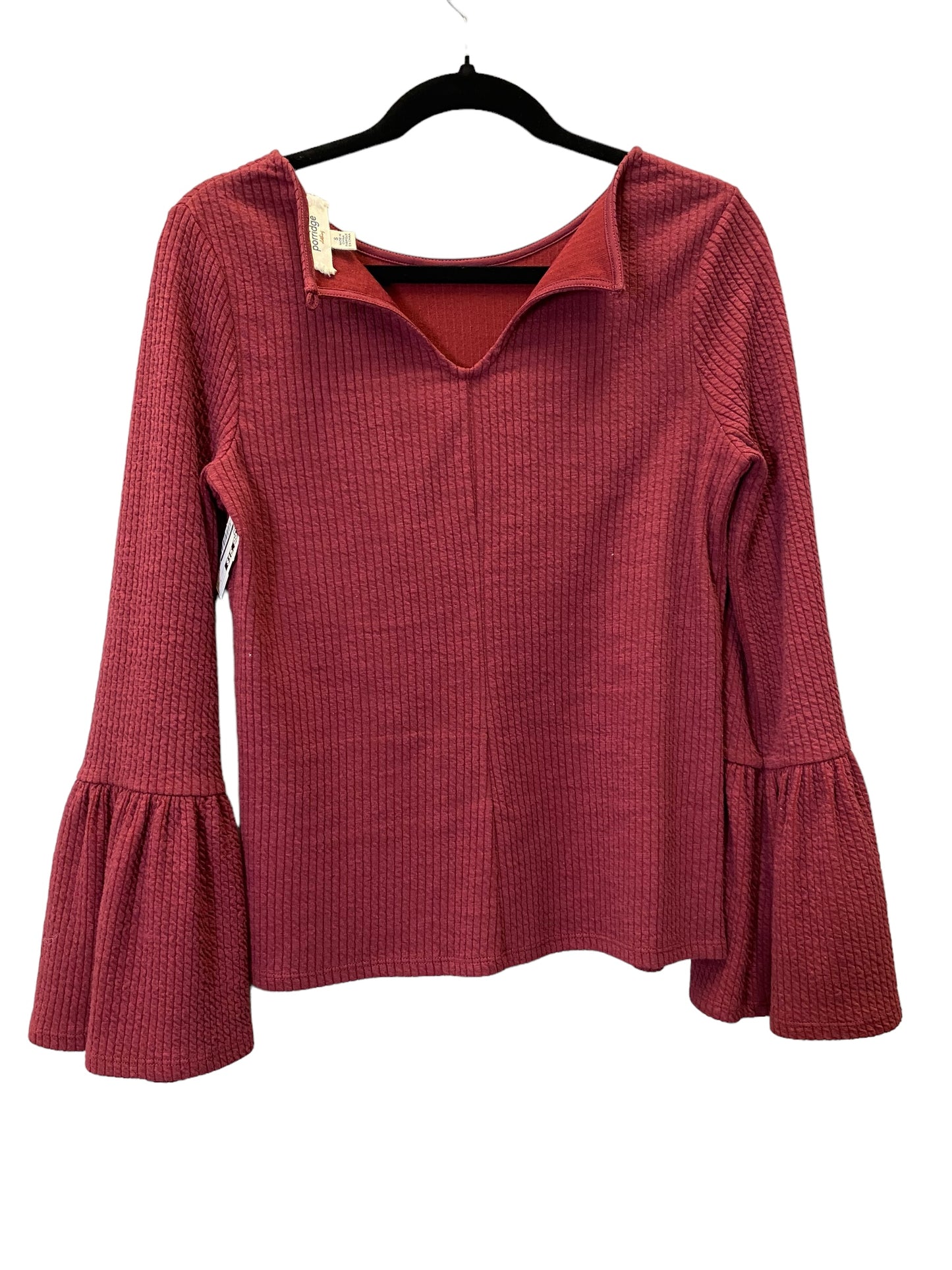 Red Top Long Sleeve Porridge, Size S