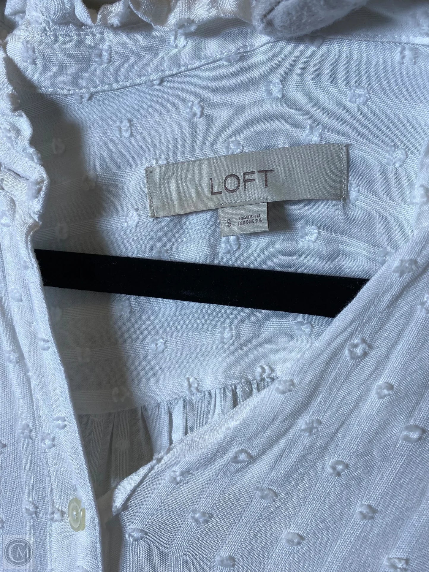 Blouse Long Sleeve By Loft In White, Size: S