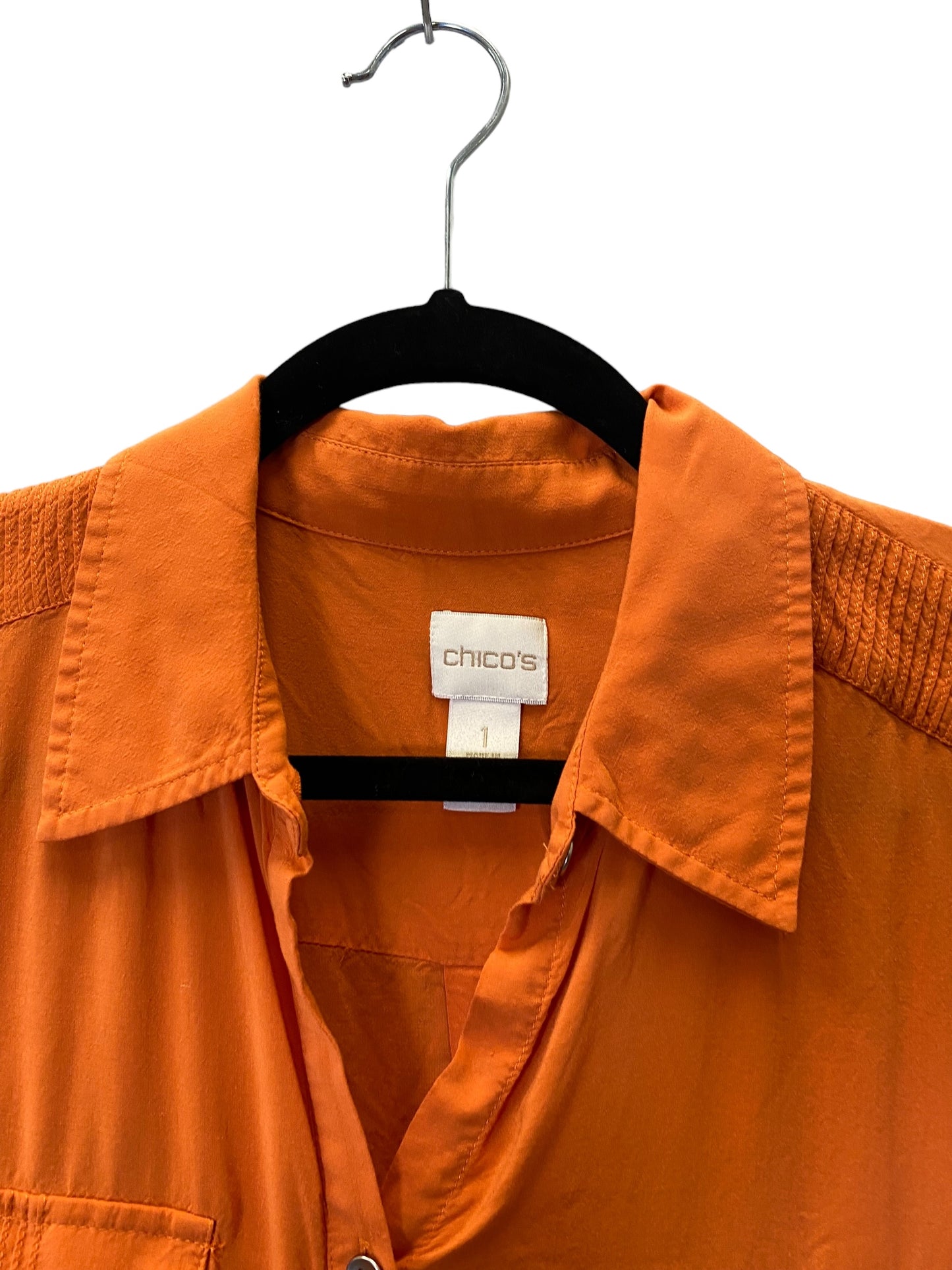 Orange Blouse Long Sleeve Chicos, Size 1x