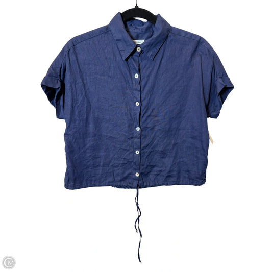 Blouse Short Sleeve By Joie In Navy, Size: S