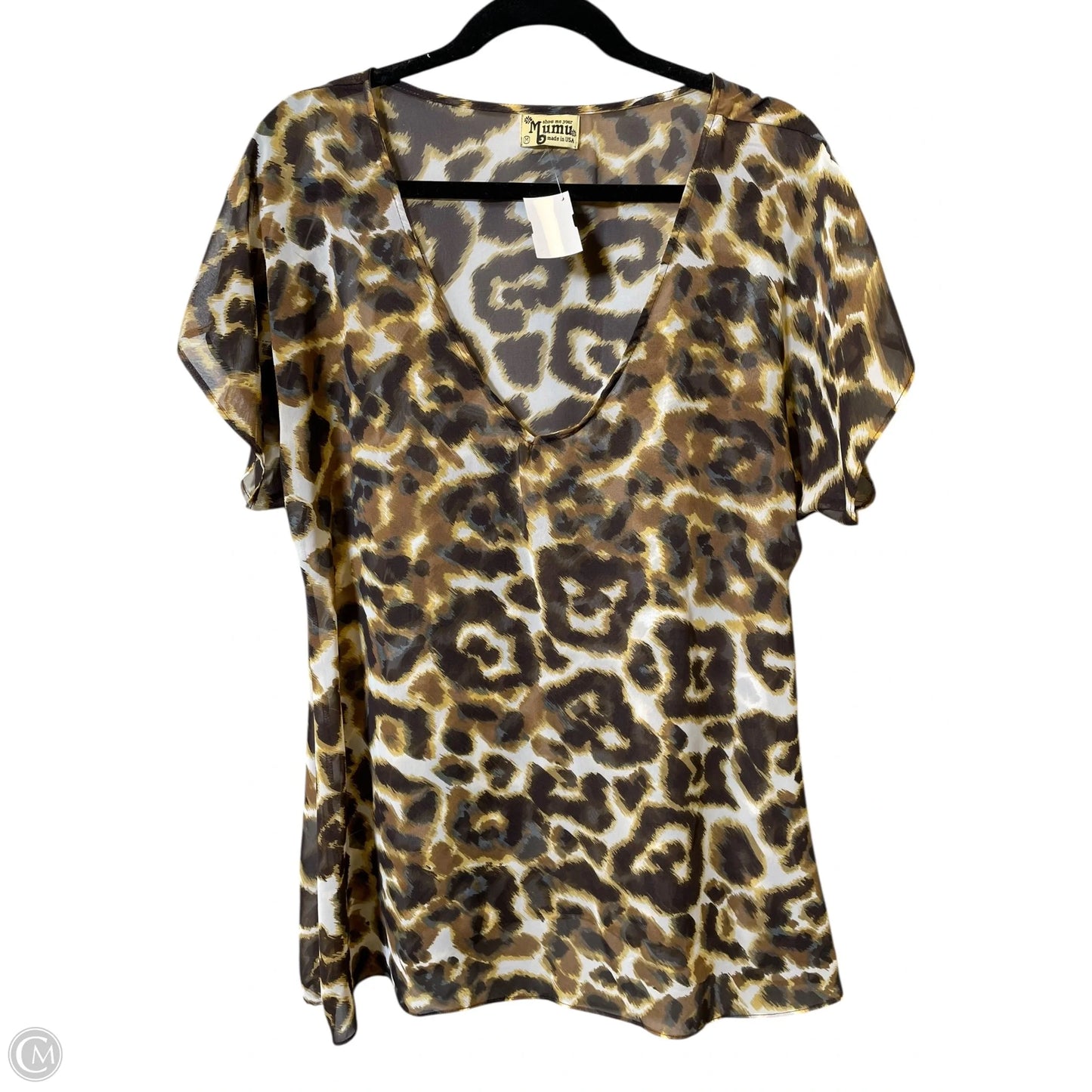Top Short Sleeve By Show Me Your Mumu In Animal Print, Size: M