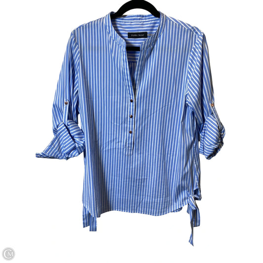 Top Long Sleeve By Ivanka Trump In Blue & White, Size: L
