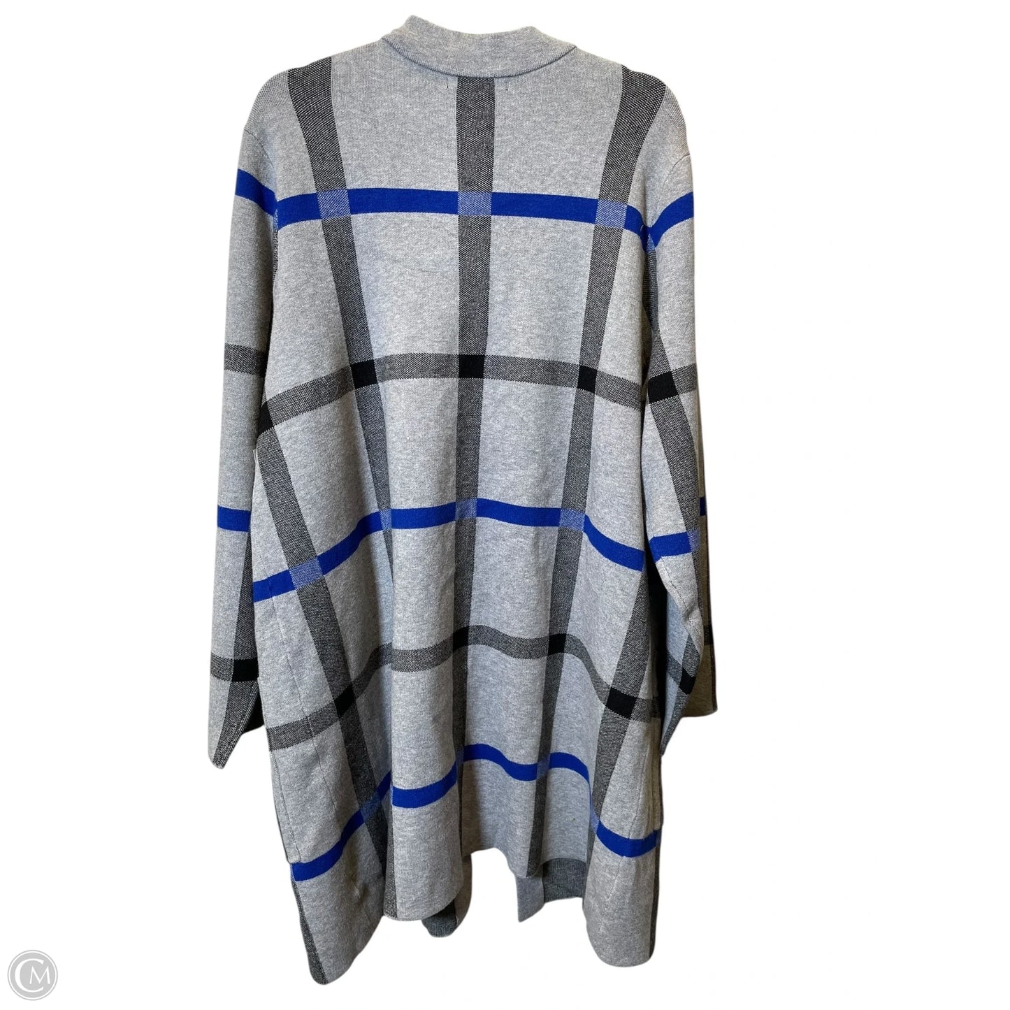 Cardigan By Tahari By Arthur Levine In Blue & Grey, Size: 3x