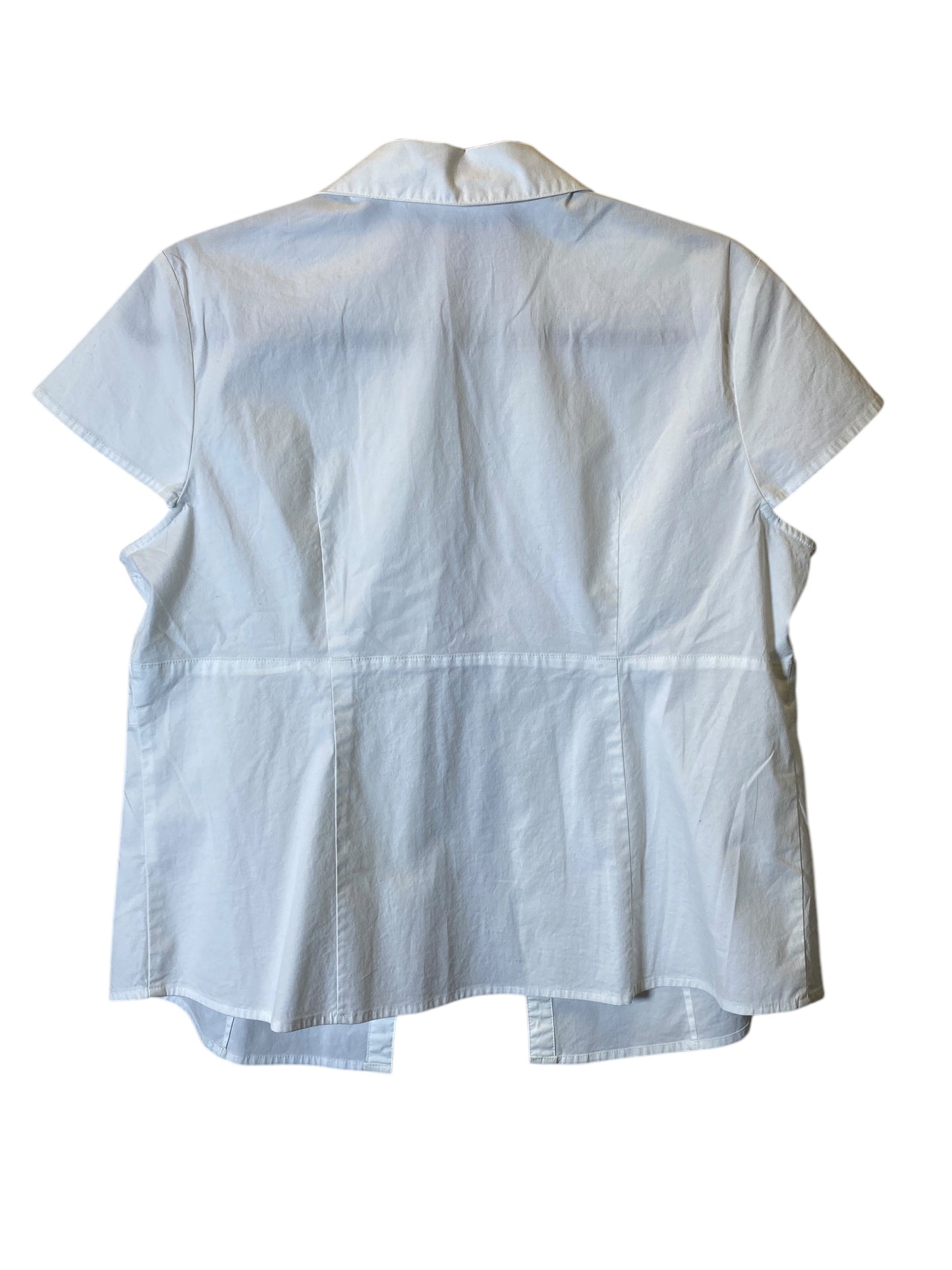 Blouse Short Sleeve By Cmc In White, Size: Xl