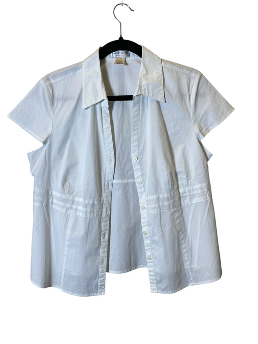 Blouse Short Sleeve By Cmc In White, Size: Xl