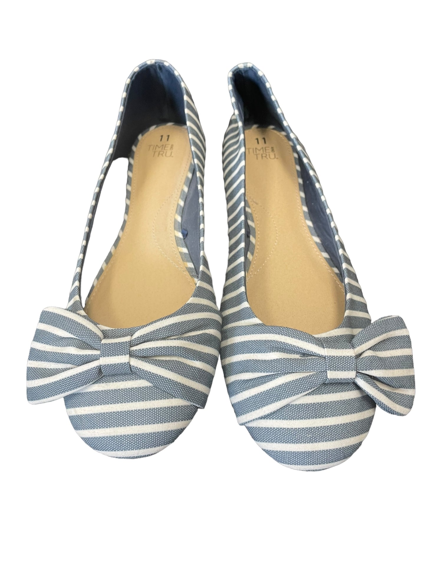 Striped Pattern Shoes Flats Time And Tru, Size 11