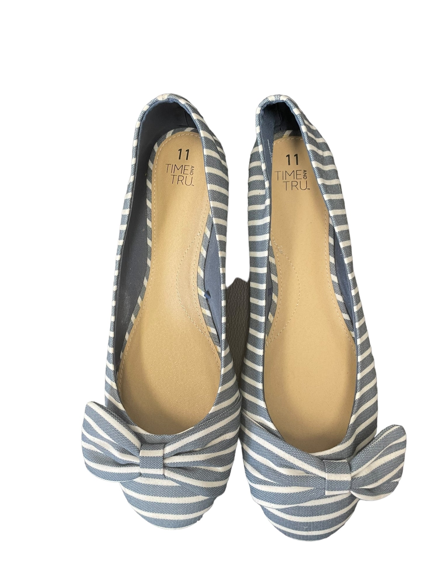 Striped Pattern Shoes Flats Time And Tru, Size 11