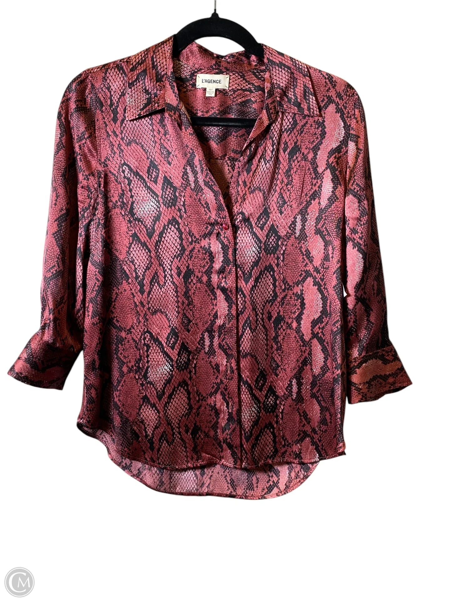 Blouse Long Sleeve By Clothes Mentor In Snakeskin Print, Size: Xs