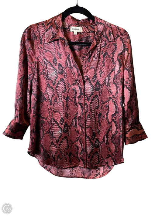 Blouse Long Sleeve By Clothes Mentor In Snakeskin Print, Size: Xs