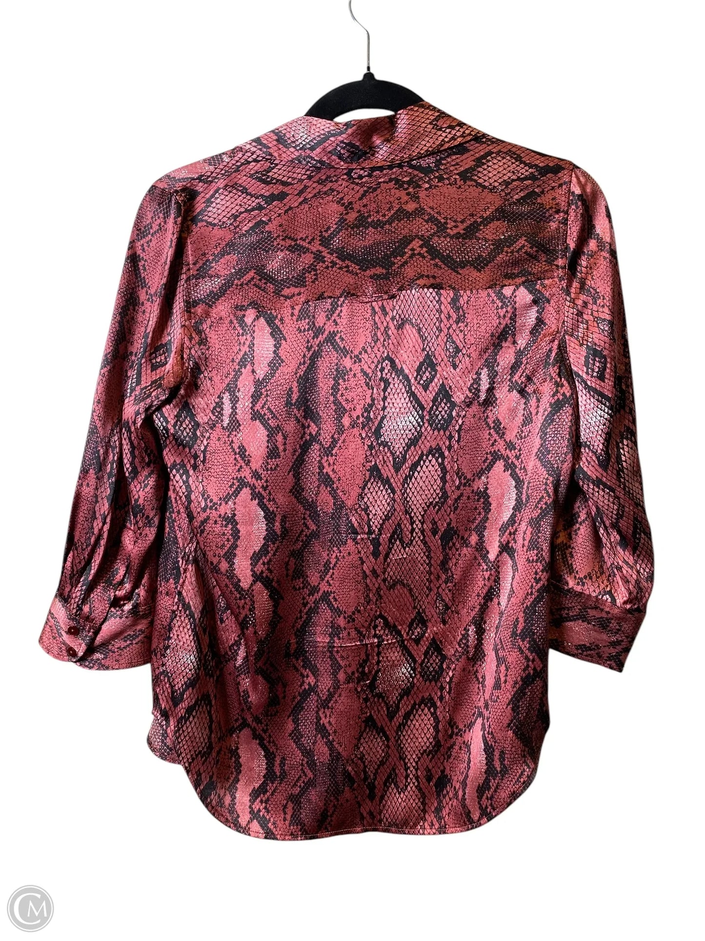 Blouse Long Sleeve By Clothes Mentor In Snakeskin Print, Size: Xs