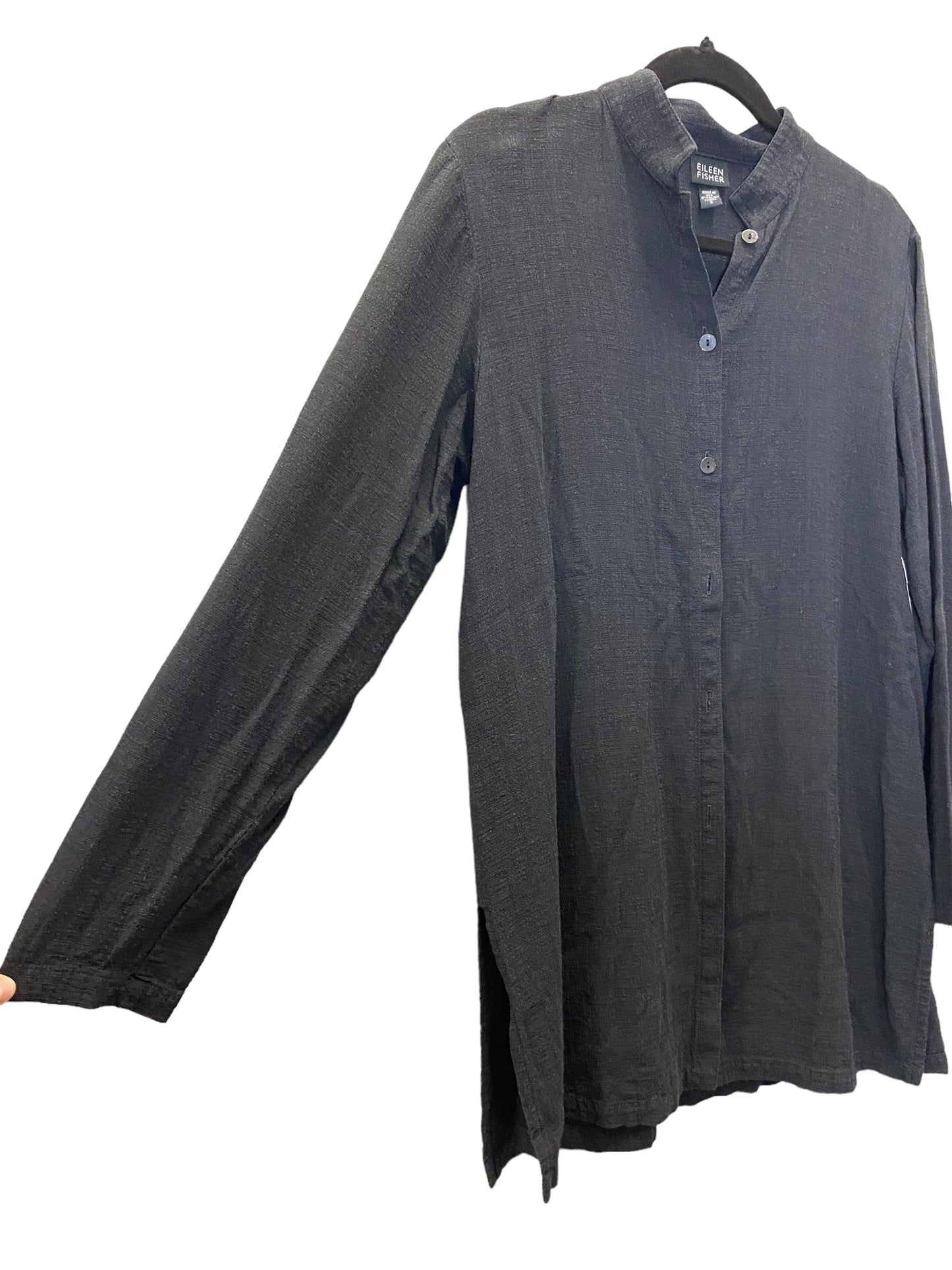 Black Blouse Long Sleeve Eileen Fisher, Size S