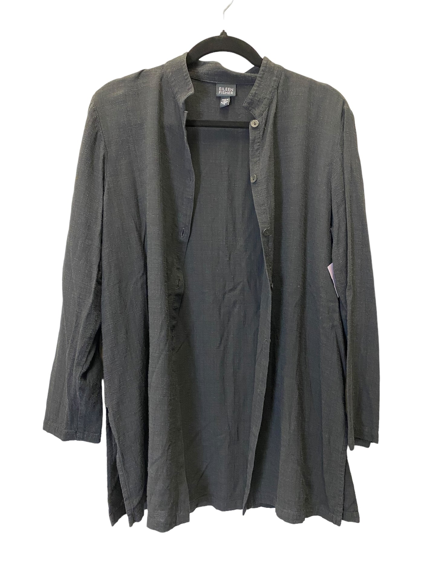 Black Blouse Long Sleeve Eileen Fisher, Size S