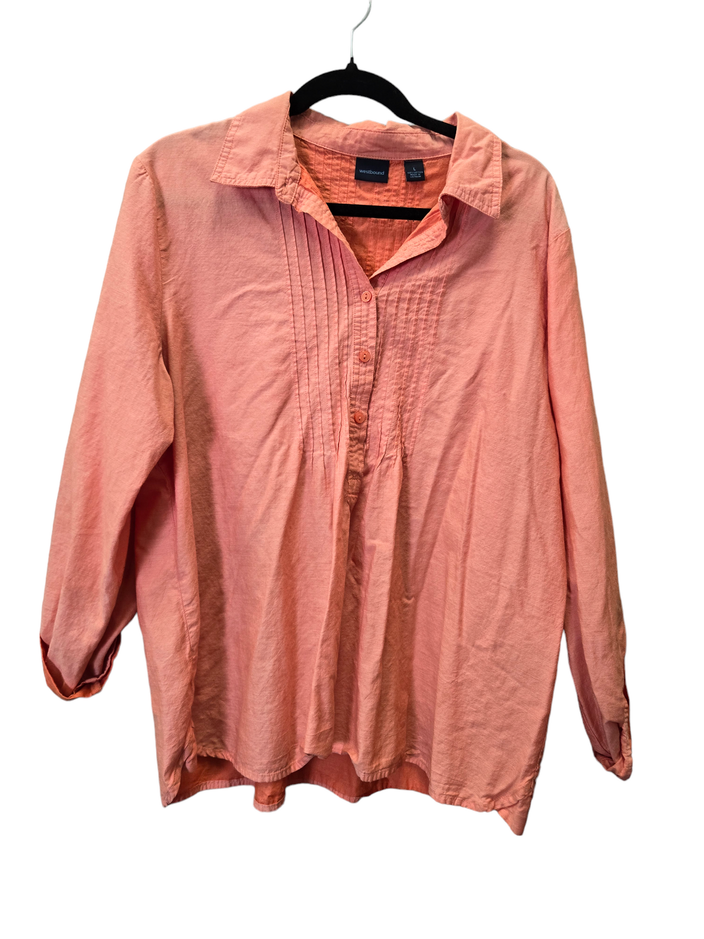 Orange Top 3/4 Sleeve West Bound, Size L