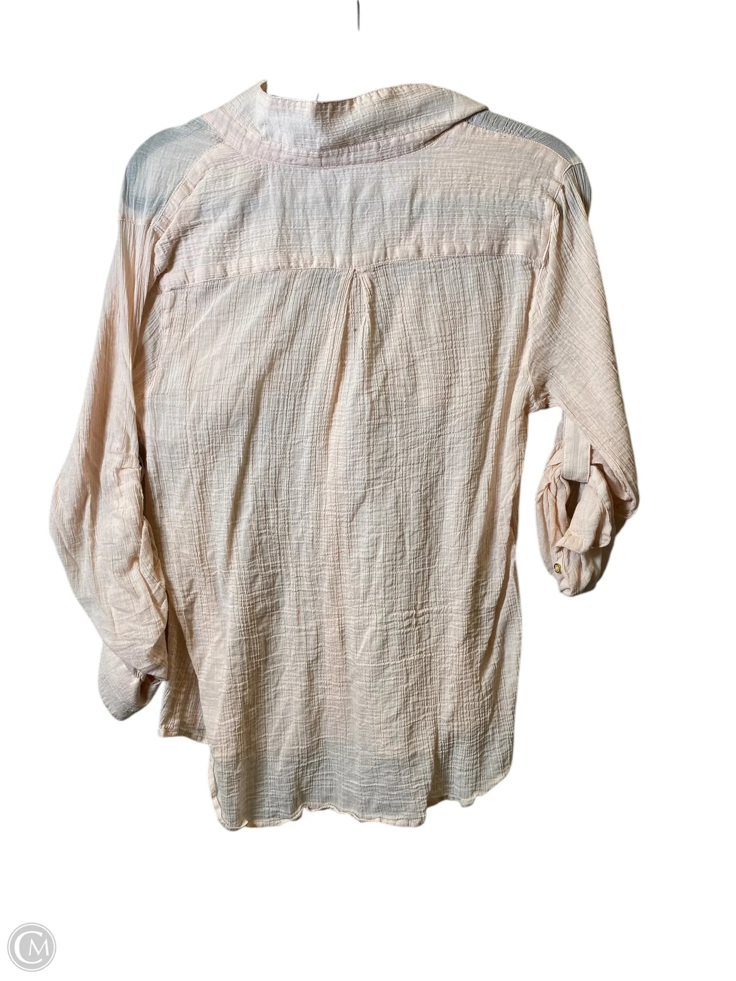 Blouse 3/4 Sleeve By Calvin Klein In Peach, Size: M