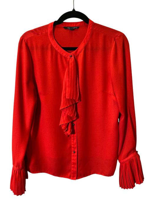 Blouse Long Sleeve By Clothes Mentor In Red, Size: M