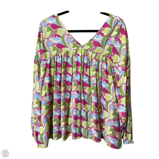 Top 3/4 Sleeve By Clothes Mentor In Multi-colored, Size: L