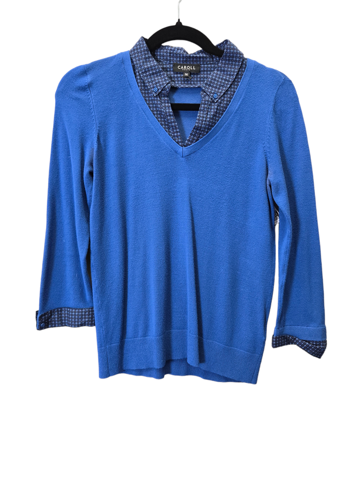 Blue Top Long Sleeve Clothes Mentor, Size S