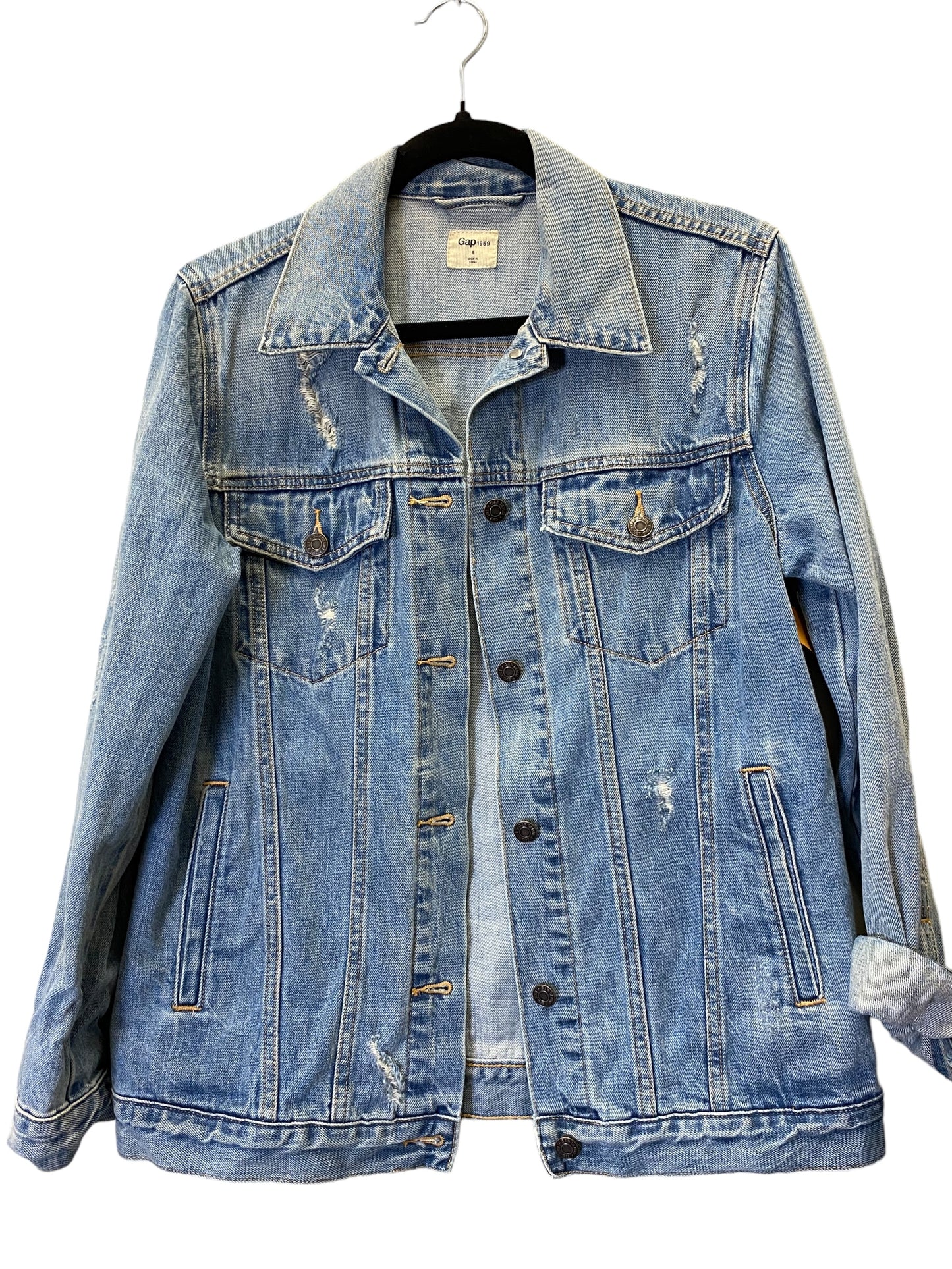 Jacket Denim By Gap In Blue, Size: S