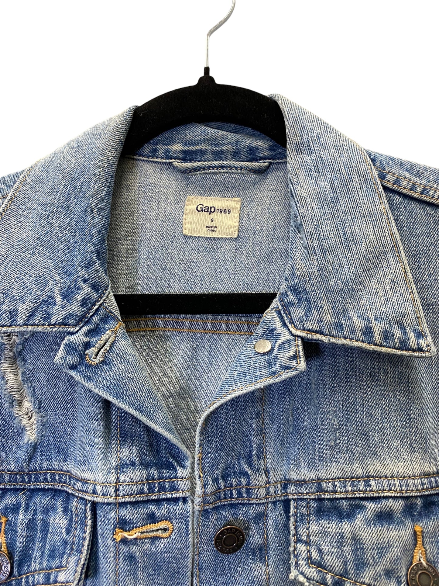 Jacket Denim By Gap In Blue, Size: S