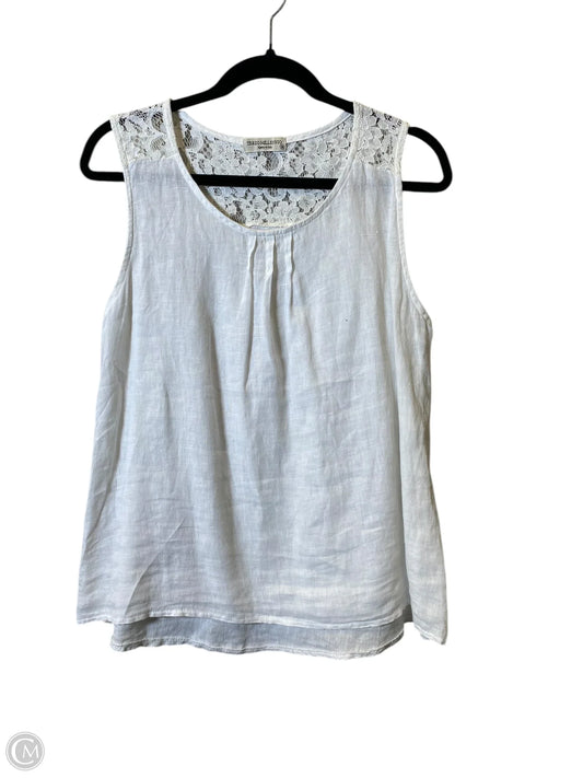 Top Sleeveless By Clothes Mentor In White, Size: M