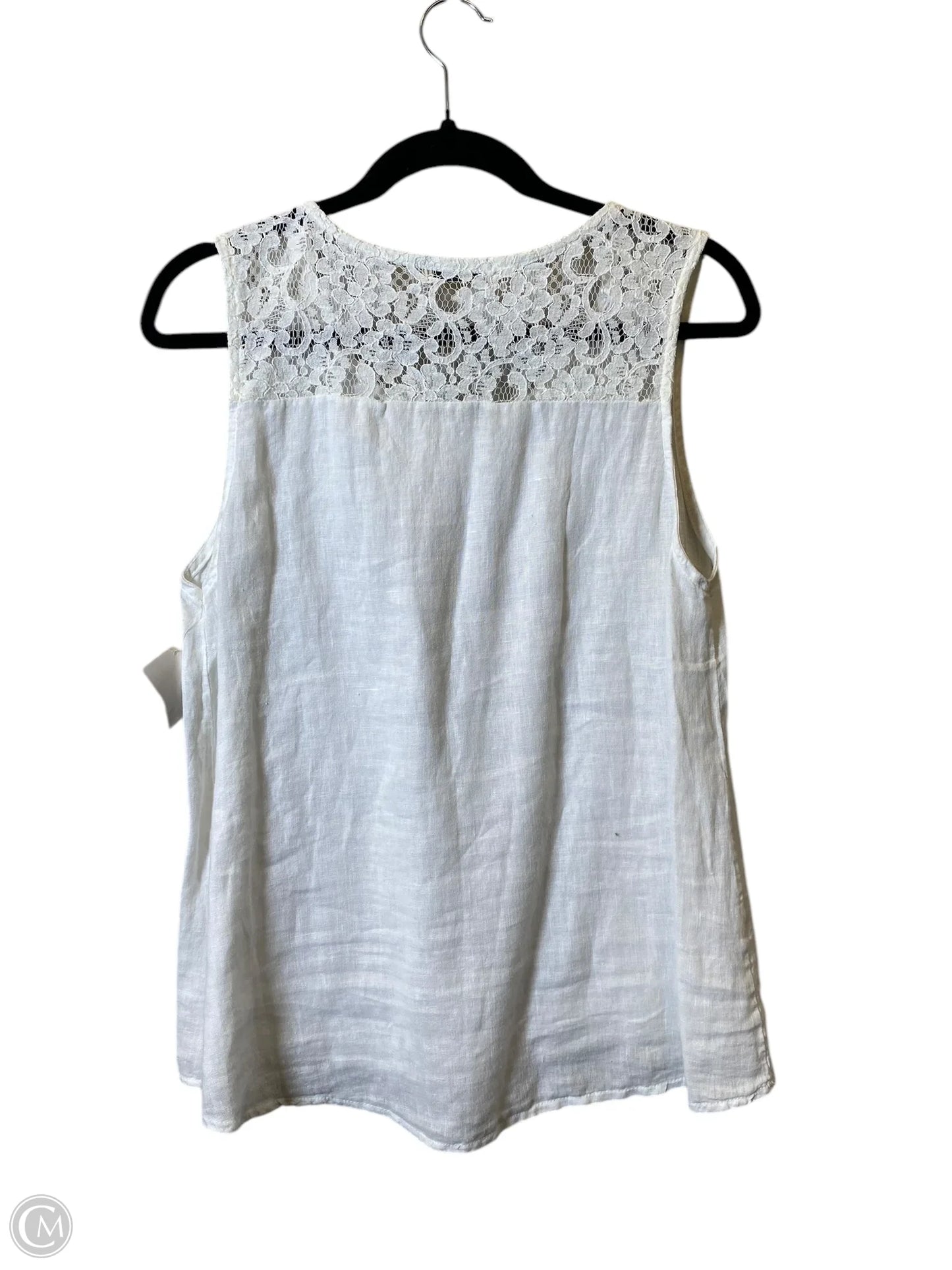 Top Sleeveless By Clothes Mentor In White, Size: M