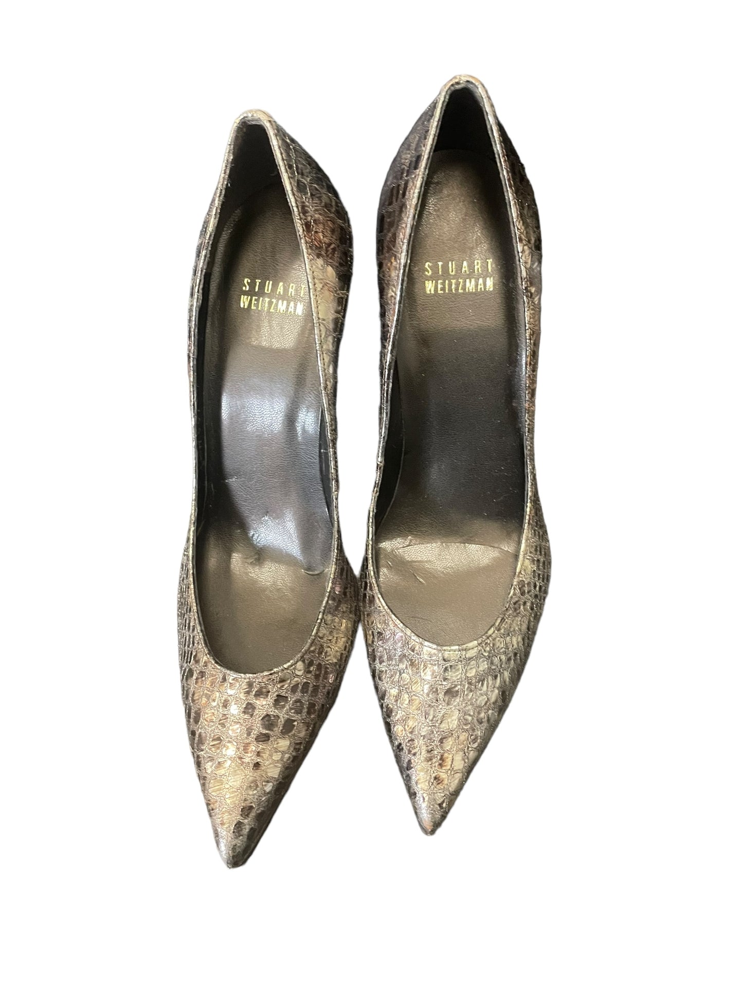 Snakeskin Print Shoes Designer Stuart Weitzman, Size 7