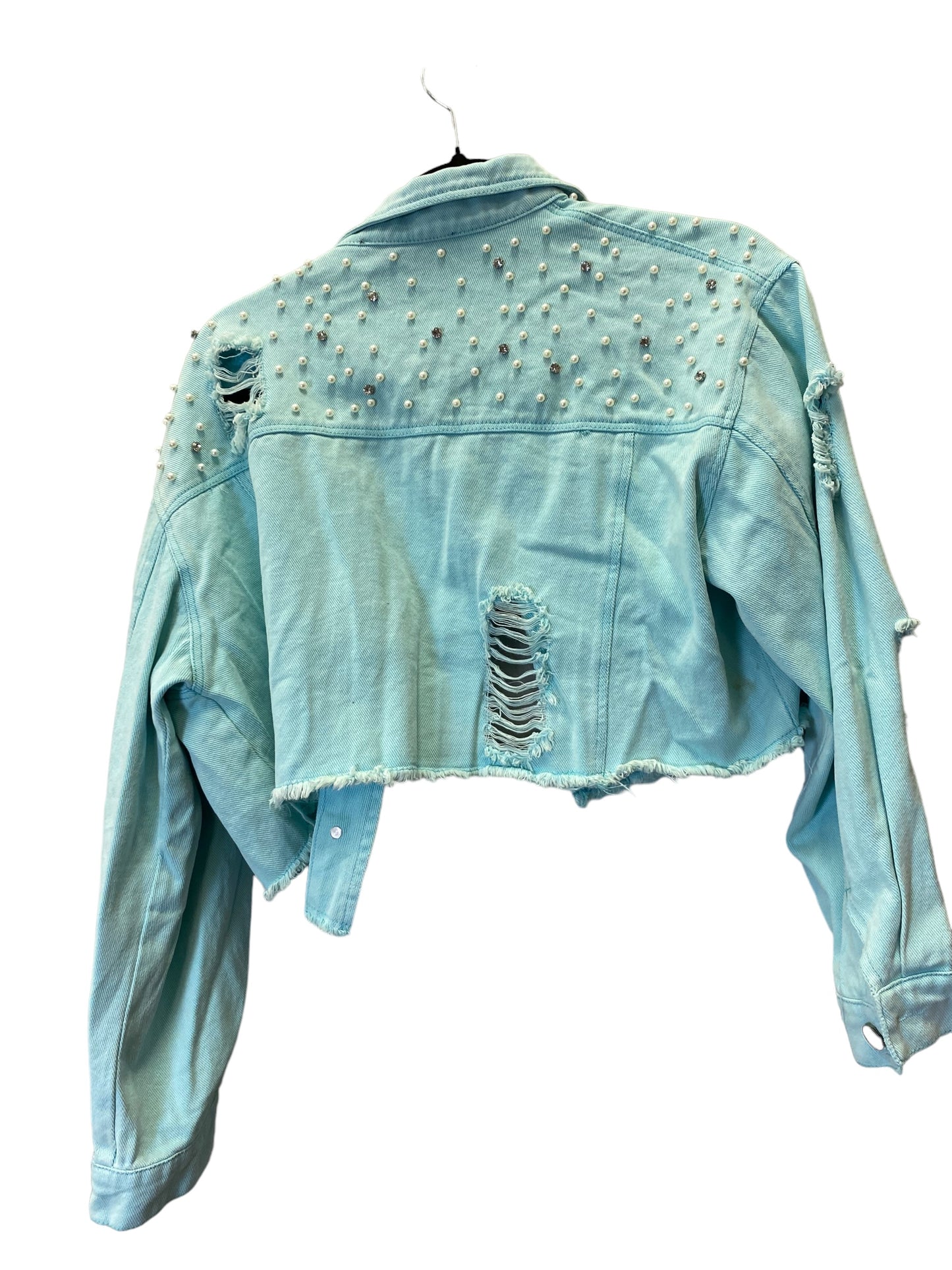 Jacket Denim By Clothes Mentor In Green, Size: S